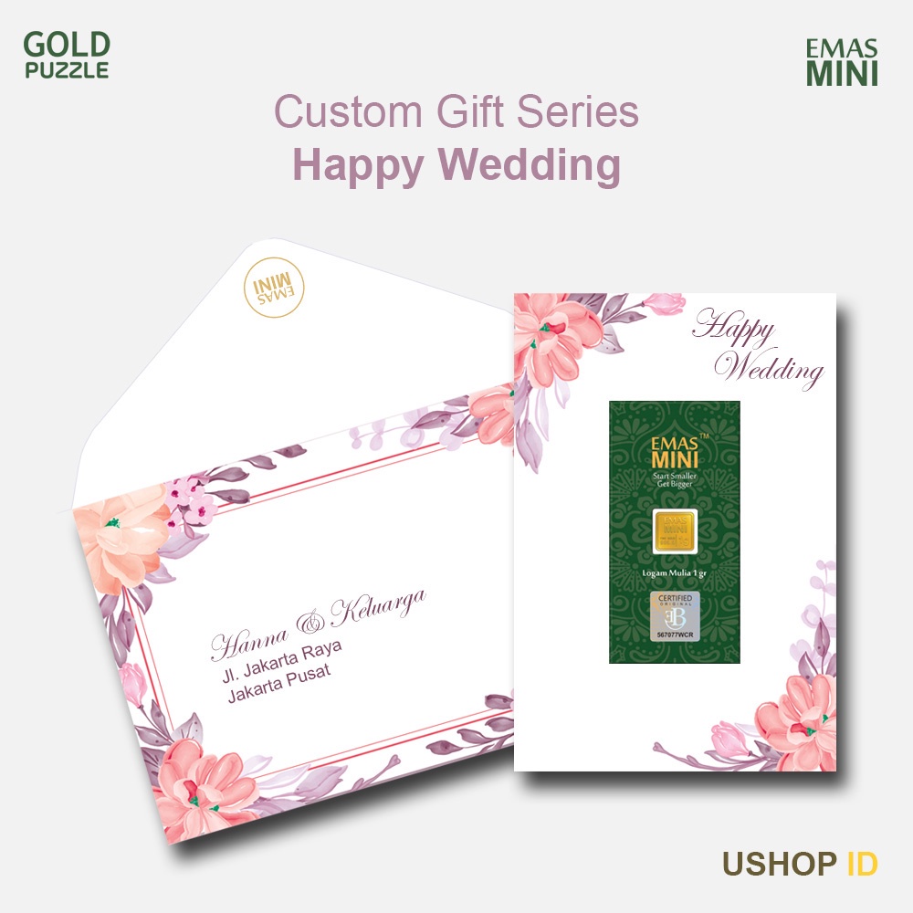 Custom Gift Series Wedding Emas Mini | Amplop Kondangan