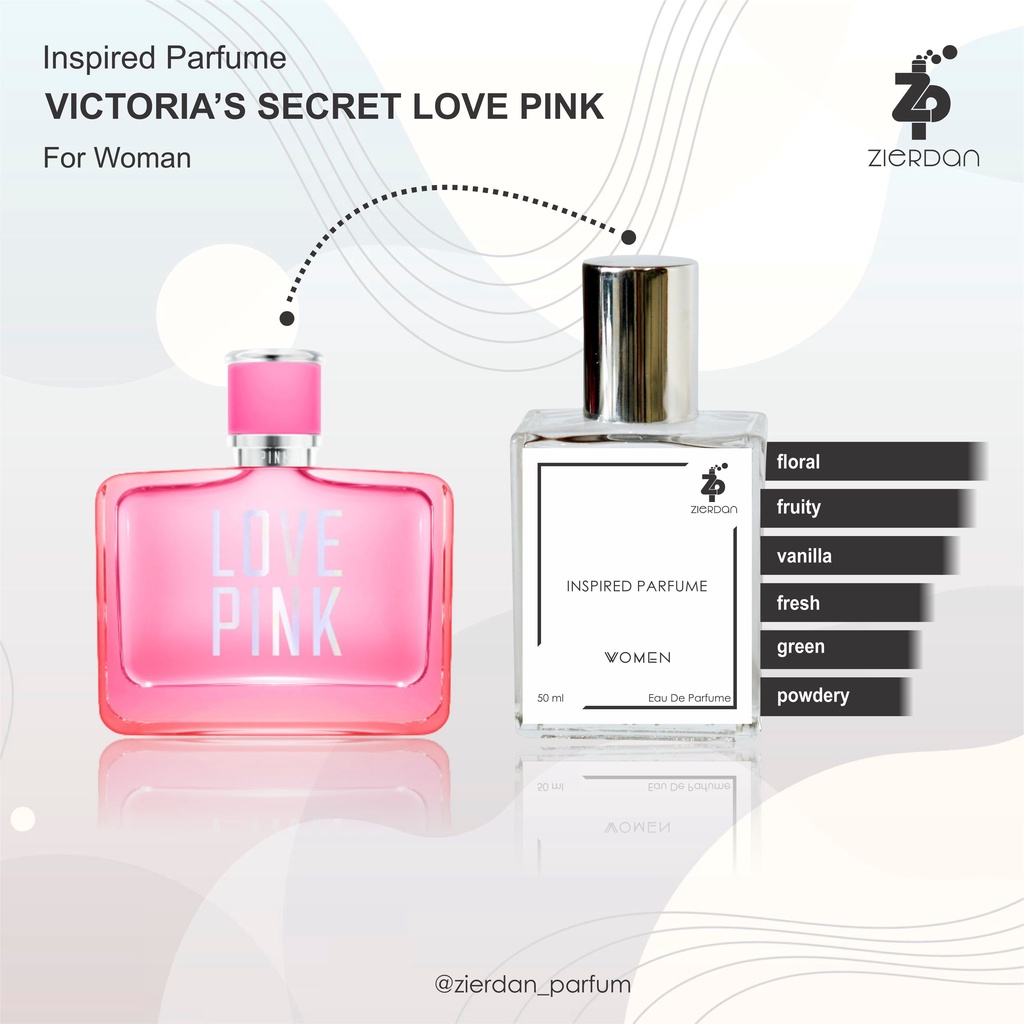 Zierdan Inspired Parfum Victoria's Secret Love Pink Parfume Farfum Minyak Wangi Tahan Lama Wanita Cewek