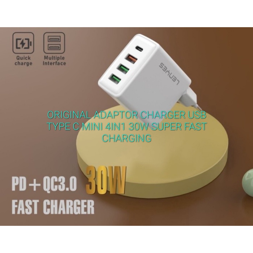 J443 BATOK CHARGER 4IN1 30W UNIVERSAL USB TYPE C DAN A FAST CHARGING 3A ADAPTOR CHARGER VOOC TIPE HP CAS CASAN TRAVEL FLASH CHARGE QUICK QUALCOM ADAPTER ADAPTIVE KABEL DATA ANDROID HANDPHONE QUALLCOM VOLT GADGET TC POWER SMART Pengisian cepat teknologi