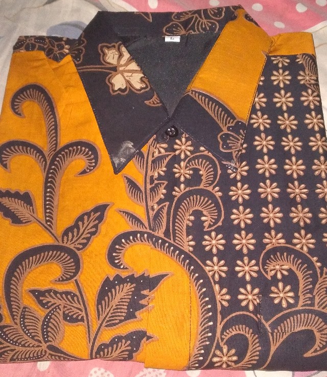 Kemeja Batik Pria Lengan Panjang Peksi Kuning By Sm Batik Katun Primisima Full Furing
