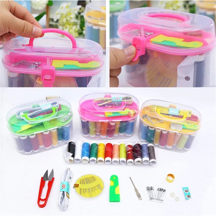 Peralatan Jahit Lengkap 1 Set dengan Box / SEWING OVAL BOX-1