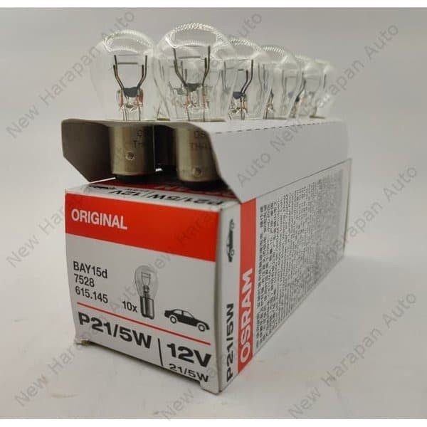 Osram P21/5W 12V 7528 Bohlam Lampu Rem Bayonet Putar Kaki 2 K2 12V P21/5W