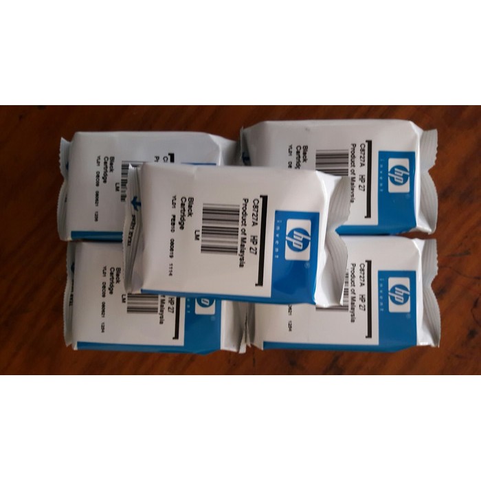 Tinta cartridge hp 27 black lostpack tanpa dus original