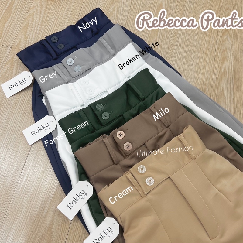 Rebecca Basic Cullote Pants - Celana Kulot Wanita Scuba Import Premium - Celana Panjang High Quality Korea Kekinian Terbaru  Rakku 872