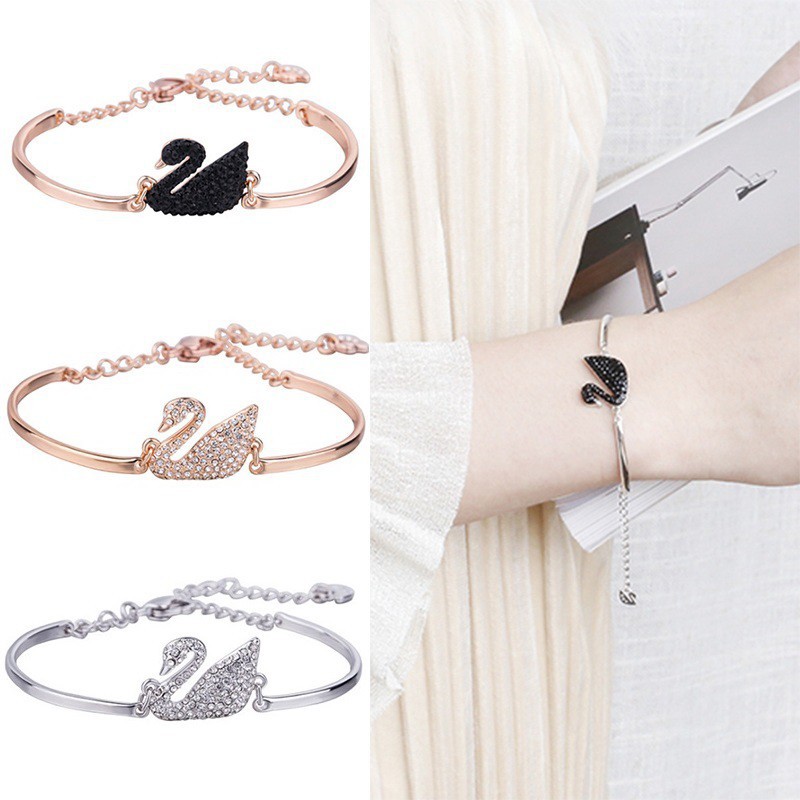 Gelang Tangan Wanita Hias Berlian Premium Titanium Lapis Emas 18k ANTI KARAT Bangle Korea Hadiah