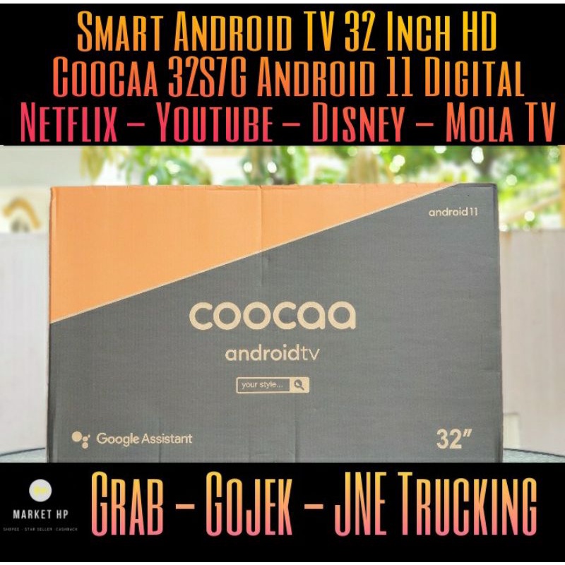 Smart Android TV Coocaa 32 Inch HD 32S7G Frameless Android 11 Digital