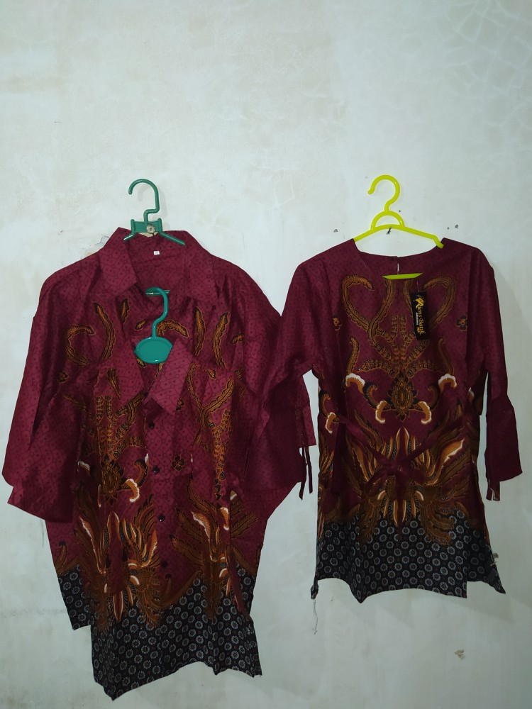 Batik Couple Keluarga Sania Ruffle Ori Ndoro Jowi Dnt Motif Tarantula Merah