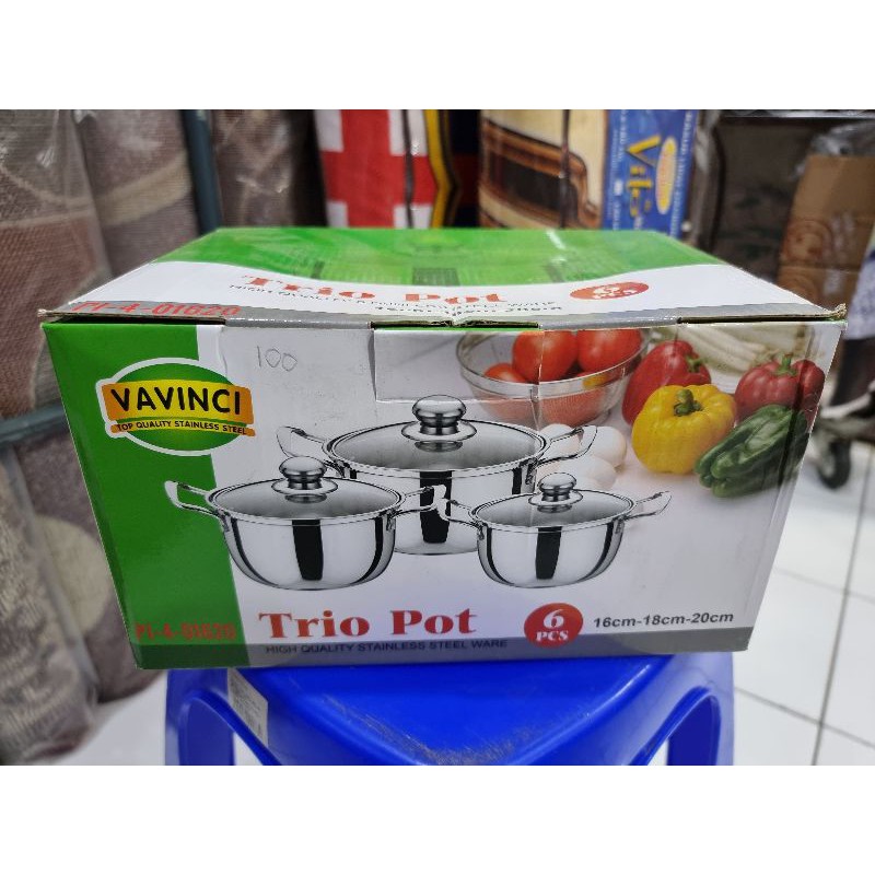 Panci Susun 3 Tutup Kaca Vavinci