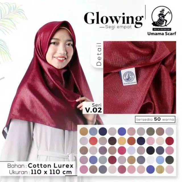 Umama Glowing Segi Empat (Jahit) Bahan Cotton Lurex