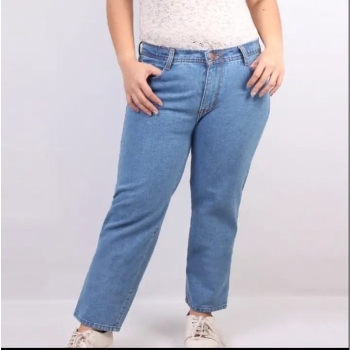 HIGH WAIST JEANS BOYFRIEND WANITA SUPER JUMBO