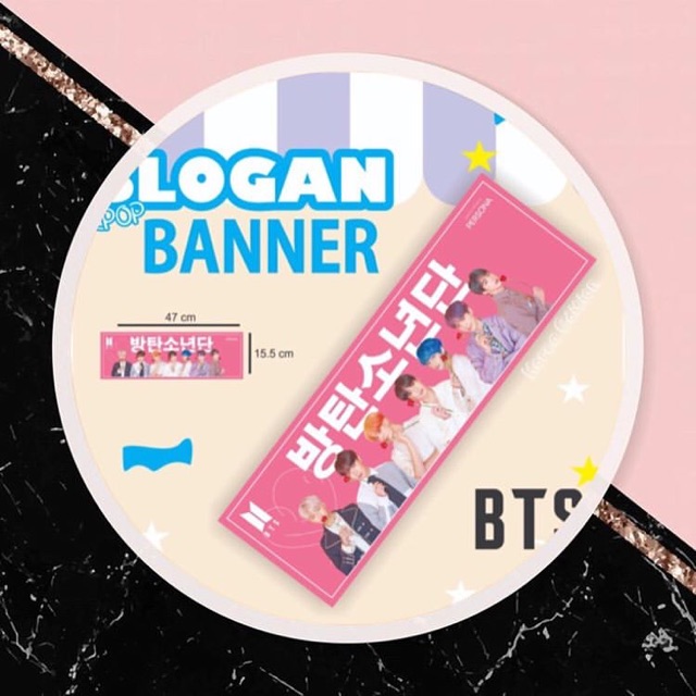 Slogan Banner Kpop BTS EXO BLACKPINK NCT STRAYKIDS IKON