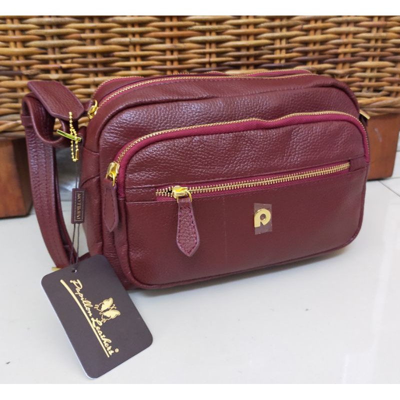 papillon Leather's K3355 maroon  size 27x18