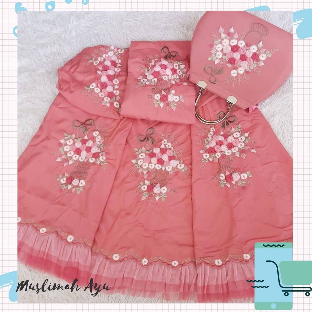 MA -  Mukena Bordir Bucket - Mukena Bordir Mewah Terbaru 2021 Murah - Mukena Dewasa Adem - Mukena Bo