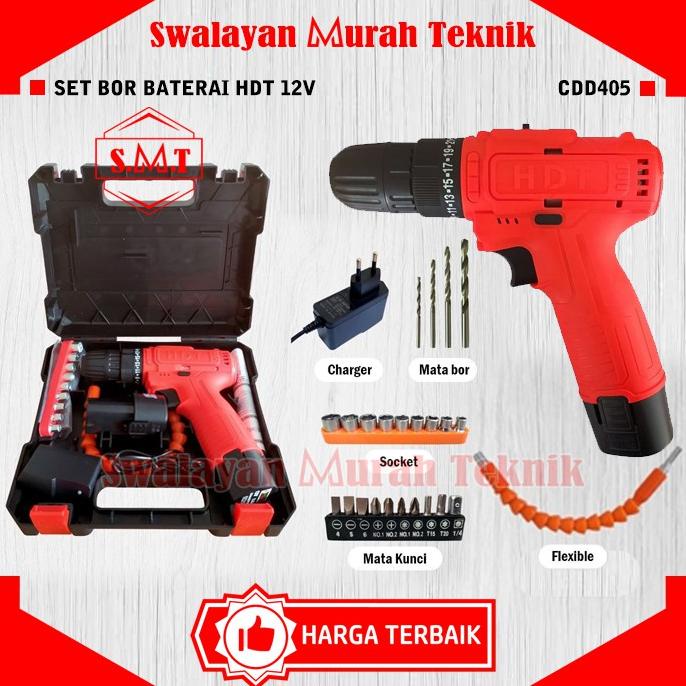 BOR BATERAI HDT CDD405 CORDLESS 12V SET MATA BOR CHARGER DRILL 12 VOLT TERLARISS...,,,,,
