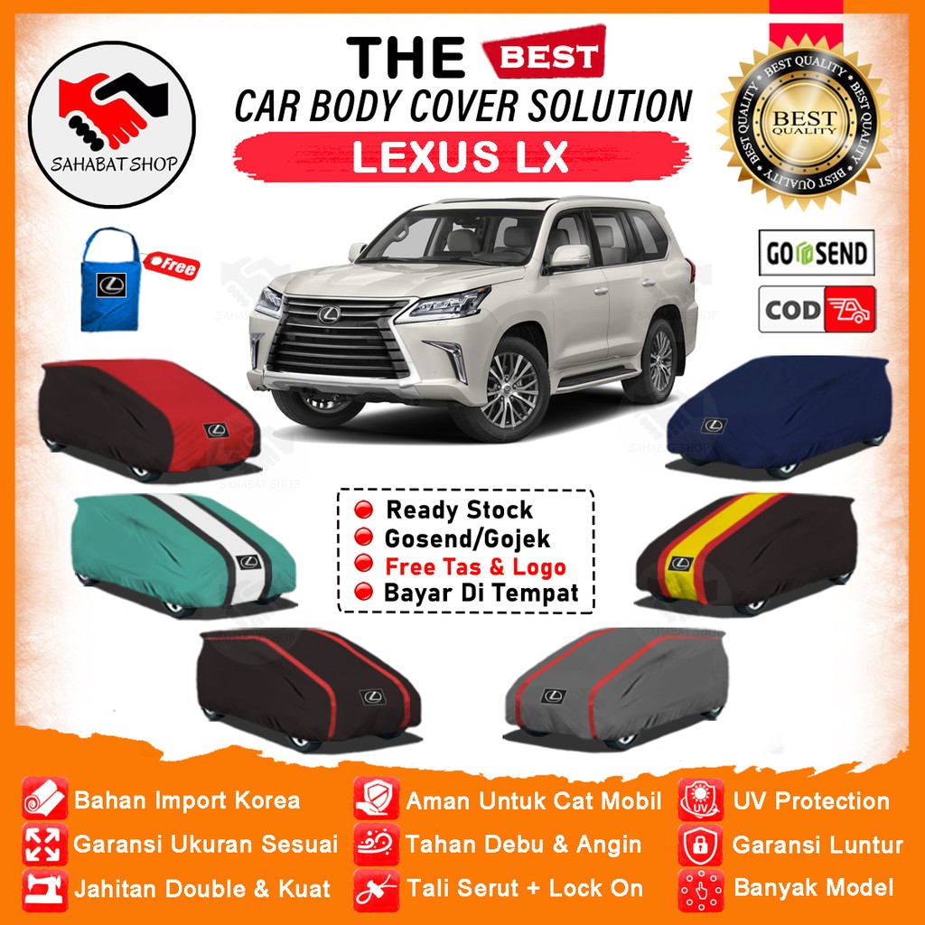 Sahabat Body Cover Mobil LX / Sarung Mobil Lexus LX 470 570 Outdoor / Selimut Mantel Tutup Jas Pelindung Pembungkus Mantol Kelambu Kerudung Tutupan Terpal Kerodong Bungkus Mobil Lexus LX Waterproof Anti Air Model Orange