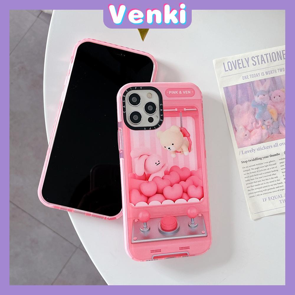 iPhone Case Thick Silicone Soft Case Clear Case Shockproof Camera Protection Pink Bear Cartoon Cute Compatible For iPhone 11 iPhone 13 Pro Max iPhone 12 Pro Max iPhone 7 Plus xr