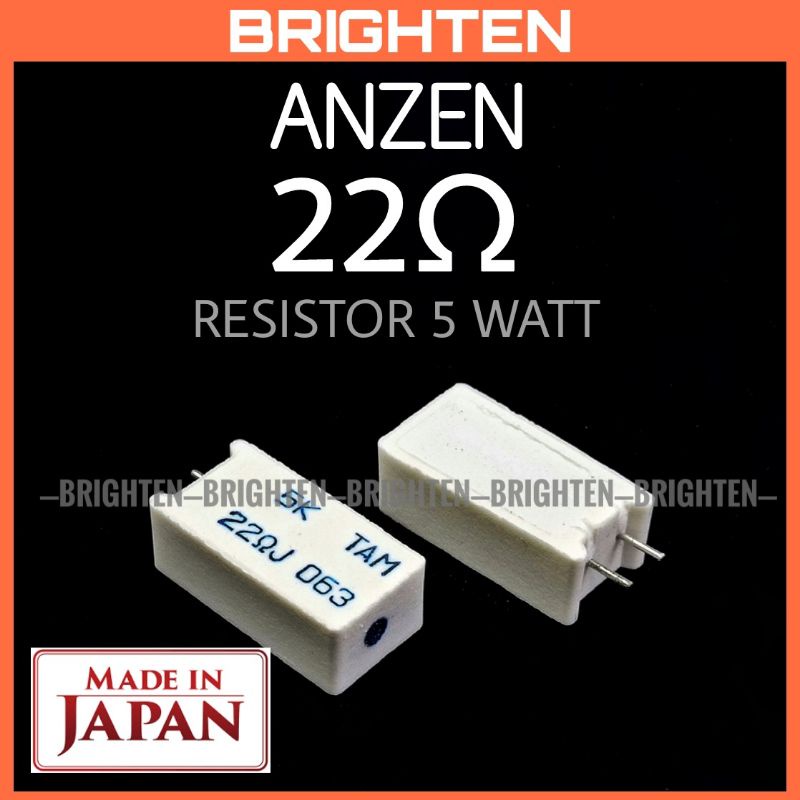 ANZEN Resistor 22ohm 5W Radial 22 ohm 5 Watt