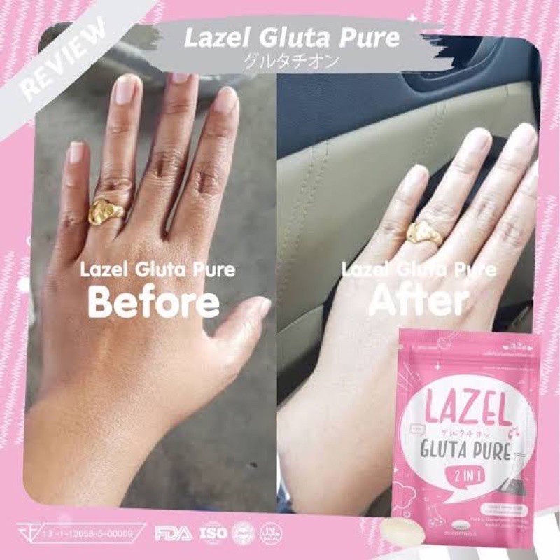 TERMURAH (ADA BARCODE) LAZEL PURE GLUTA BY SKINEST CLINIC LACHEL SUPLEMEN PEMUTIH