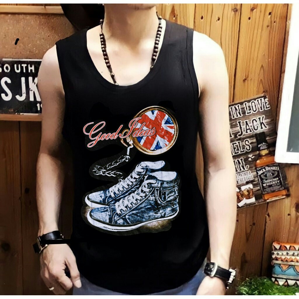 BISA COD// singlet size L,XL kaos dalam pria t-shirt distro atasan pria keren singlet terbaru singlet dear-panteloni