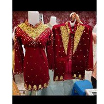 baju bludru pengantin adat palembang
