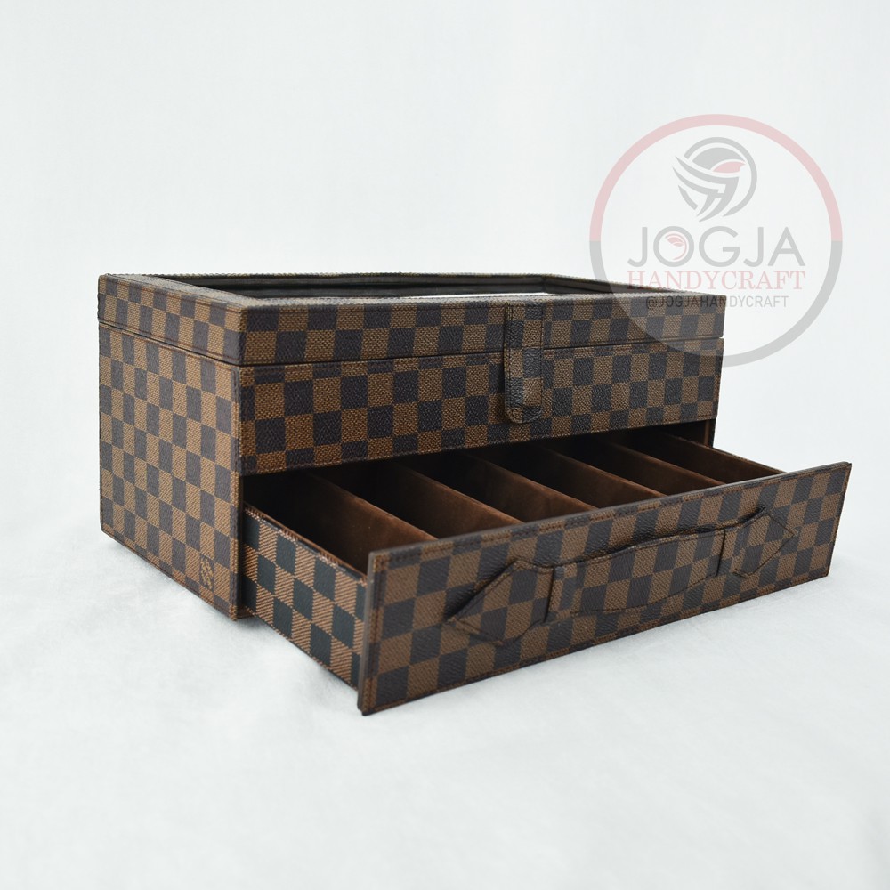 Sun Glasses Box Organizer | Kotak Tempat Kacamata Isi 12 Motif Kotak-kotak