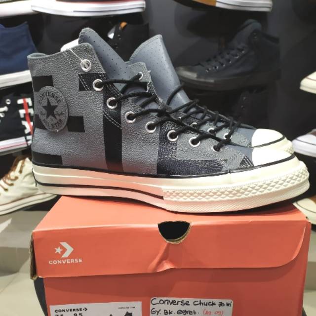 CONVERSE Chuck 70S (Kulit) Leather Grey Black Egret (163227C) (ORIGINAL BNIB) M791 (7p)