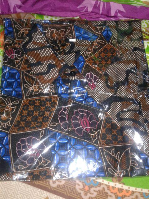Kemeja Batik Lengan Pendek 021 Risna Batik Hrb026 Hem Batik Murah Seno Sogan Bakung Padi Manggar