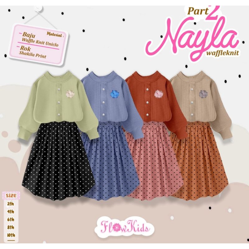 Nayla waffleknit flw kids || setelan anak perempuan
