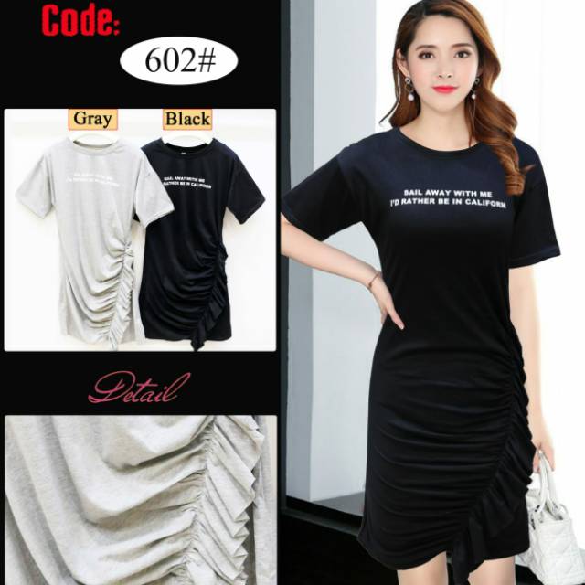 Dress midi casual Dress polos tali samping eb 602
