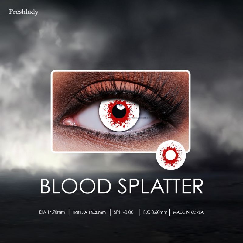 SOFTLENS COSPLAY HALLOWEEN BLOOD SPLATTER BLOOD SPLAT CRAZY LENS VAMPIRE ZOMBIE