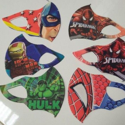 Masker anak scuba masker anak laki laki perempuan unisex full printing tidak luntur tebal