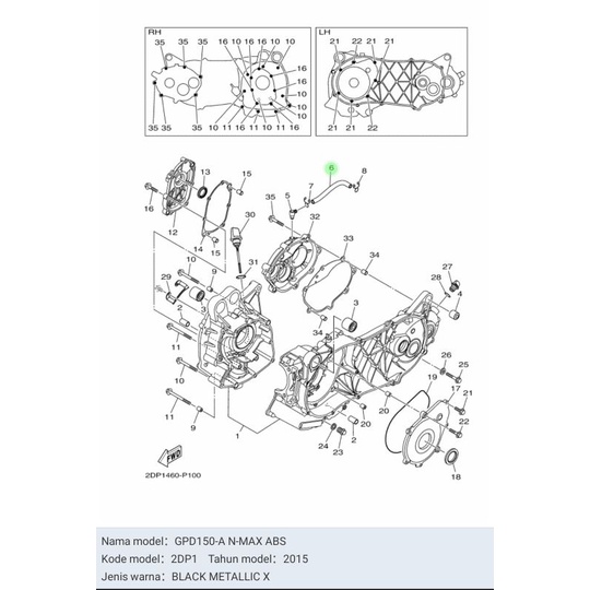 SELANG HAWA CVT NMAX N MAX ASLI ORI YAMAHA 2DP E5373 00