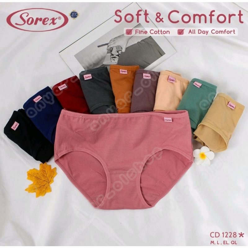 AO Celana dalam Sorex cewe Sorex 1228 wanita uk M, L, XL/EL, XXL/QL katun murah