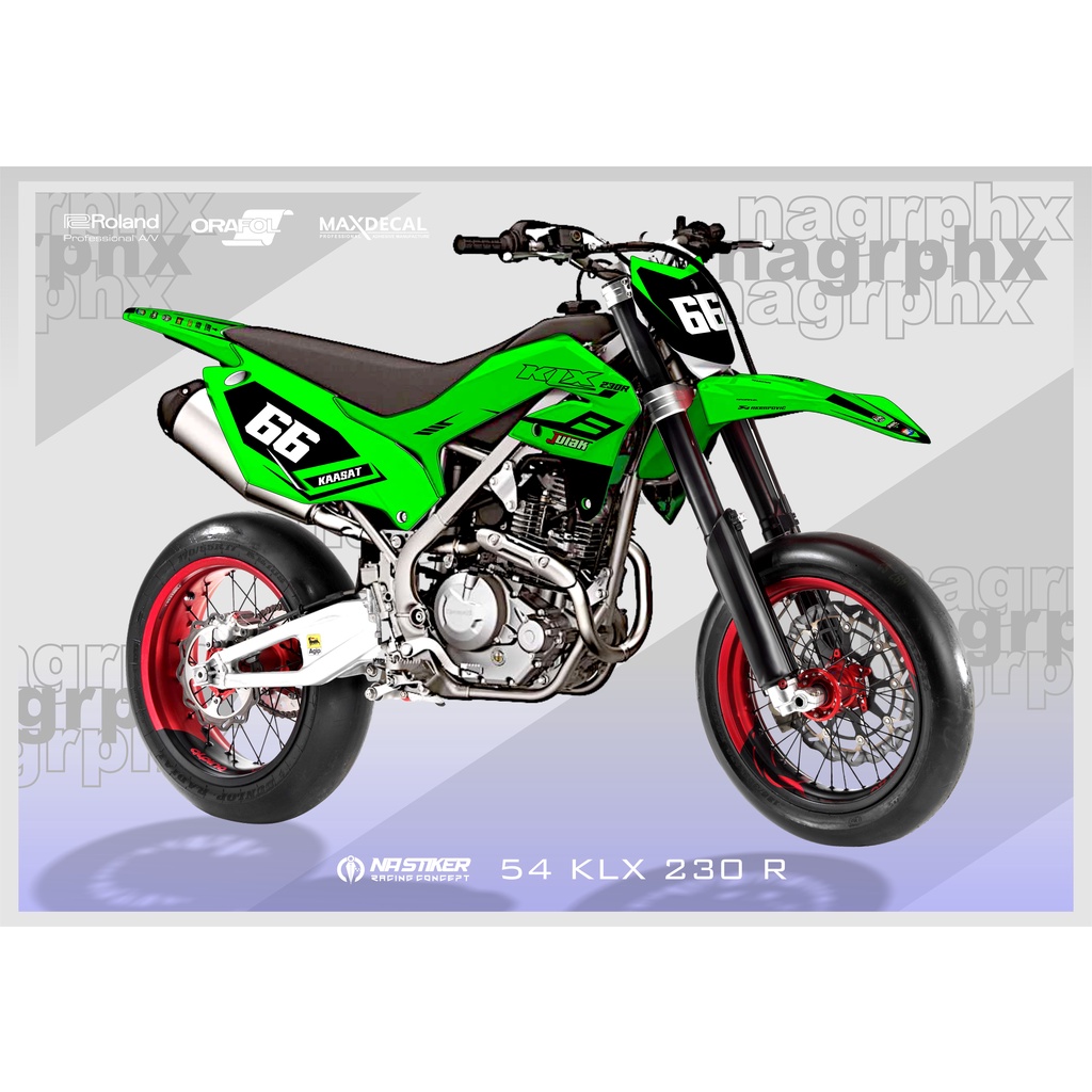decal KLX 230 R HIJAU FULLBODY STIKER KLX FULLBODY