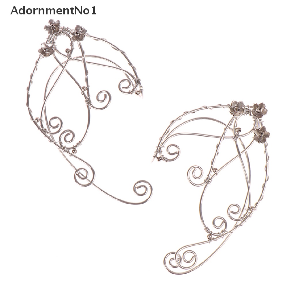 (AdornmentNo1) Anting Klip-On Desain Peri Filigree Untuk Wanita