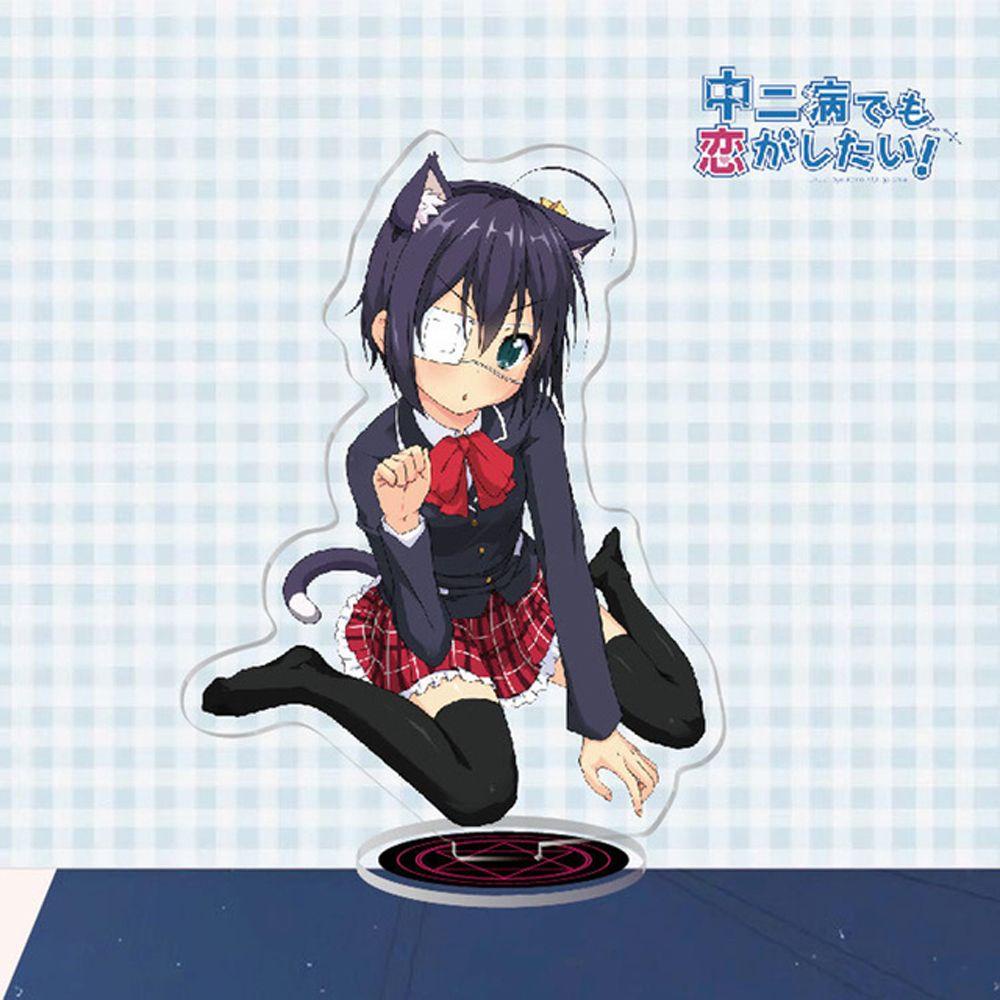 Stand Figure Anime Agustina Dua Sisi Kawaii Takanashi Rikka Ornamen Kartun Karakter Anime Transparan Akrilik Model Plat