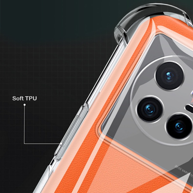 Soft Case TPU Transparan Shockproof Anti Jatuh Cover Vivo X80 X80 Pro
