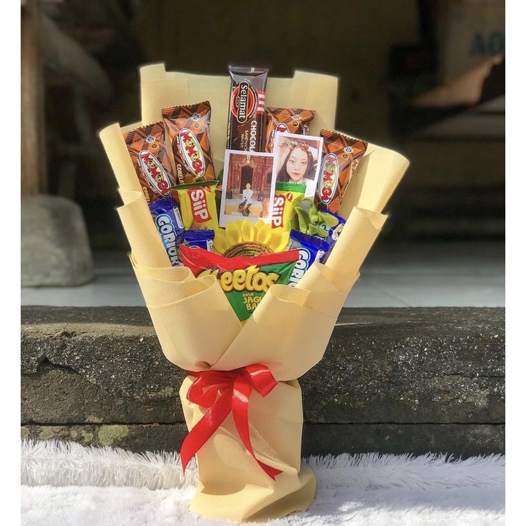 

THEBOUQUETS - BOUQUET SNACK WITH BUNGA MATAHARI / BUKET MURAH