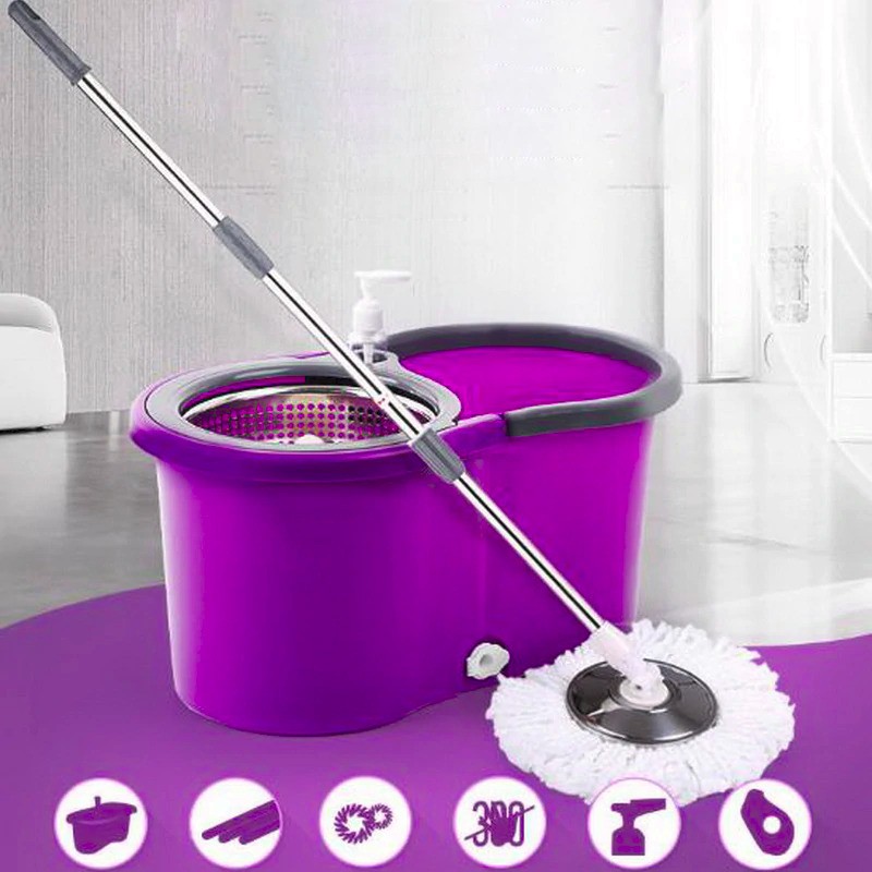 Spin Mop 360 Rotated Pelkita- Alat Pel Lantai  Alat Pel Praktis Magic Mop Atau Pel Otomatis