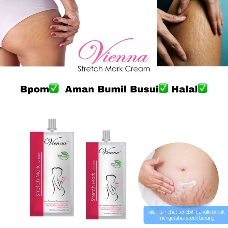 VIENNA STRECHMARK CREAM SACHET 30ML PERAWATAN STRECHMARK TUBUH