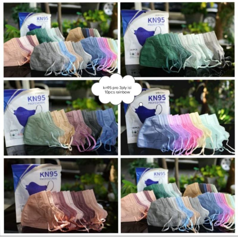 KN95 3ply PRO YNB RAINBOW ISI 10PCS KEMENKES