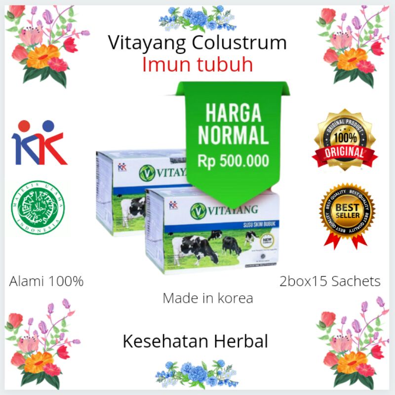 

Vitayang Colustrum Susu Skim Anticovid 19 Imun Tubuh 2x15 Sachets