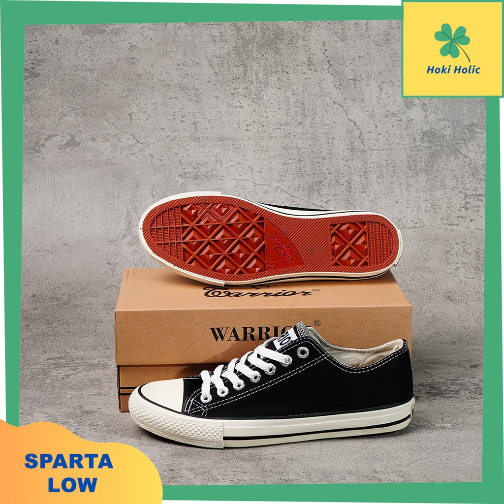 SEPATU WARRIOR SPARTA LC BLACK WHITE / WARRIOR SPARTA LOW