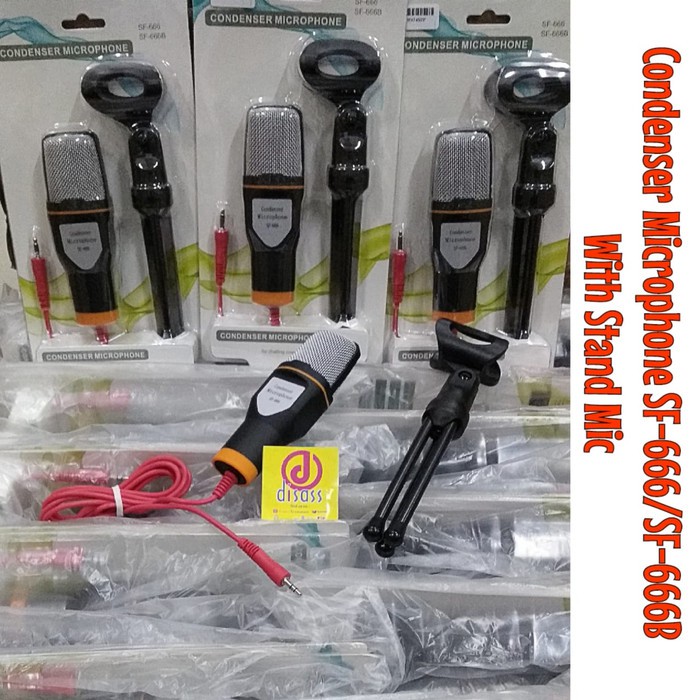 Jual CONDENSER MICROPHONE SF666 WITH STAND MICSF 666BDISASS JOGJA