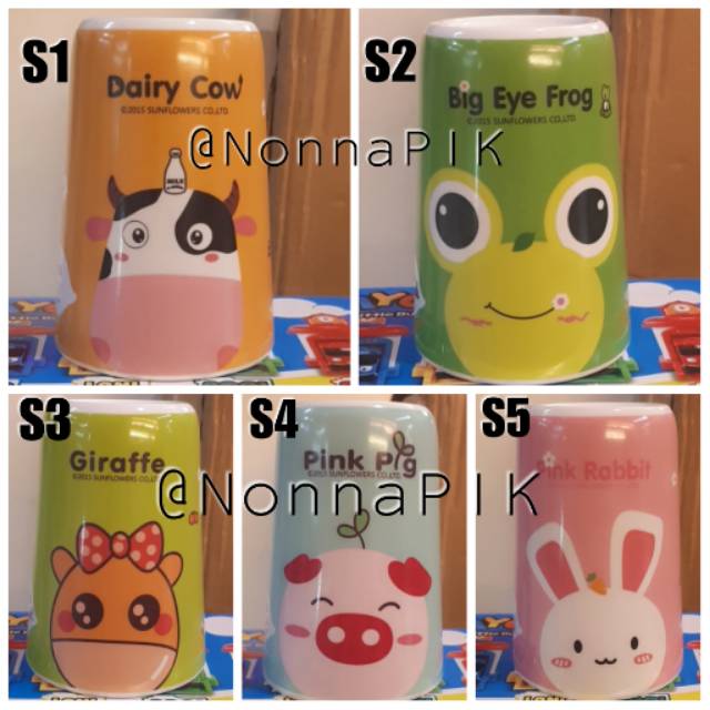 Gelas Melamin - Pink Rabbit - Pink Pig - Giraffe - Big Eye Frog - Dairy Cow