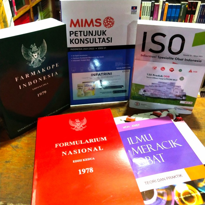 PAKET 5 BUKU FARMASI MIMS 21 + ISO 53 + FARMAKOPE 3 + FORMULARIUM NASIONAL + IMO 2020