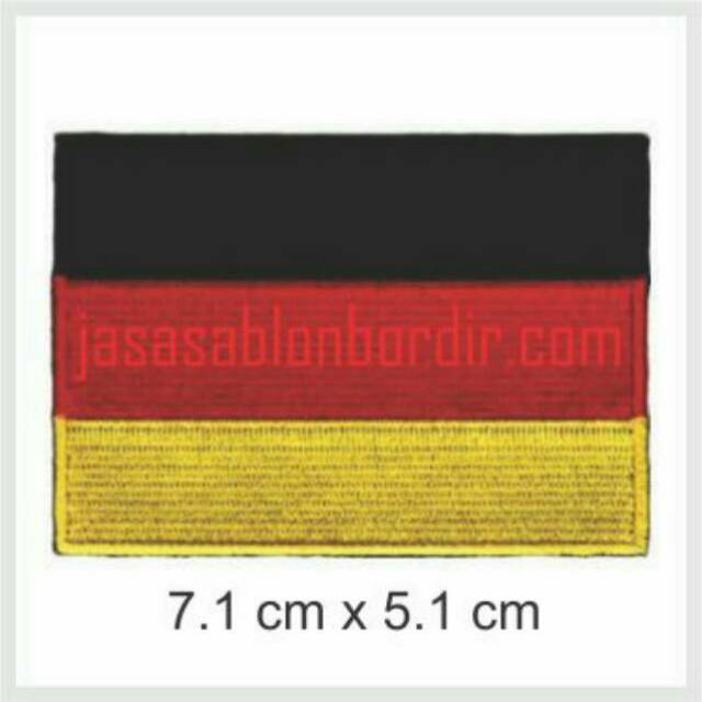 Emblem Bordir Bendera Jerman.