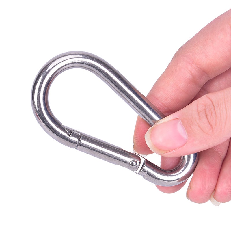 {LUCKID}304 Stainless Steel Spring Carabiner Snap Hook Keychain Quick Link Lock Buckle