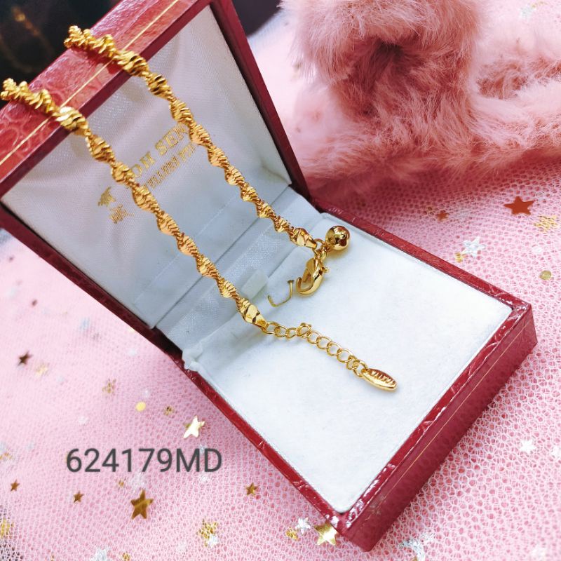 Gelang Kaki Bursalino Titanium Anti Karat Lapis Emas 4179MD