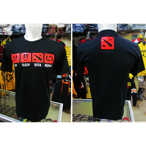 Kaos Eat Sleep Dota Merah